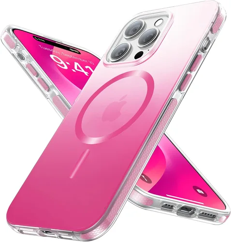 Vista 8 de Funda magnética fuerte para iPhone 15 Pro, [probada en caídas de grado militar] [compatible con MagSafe] translúcida mate delgada funda protectora a