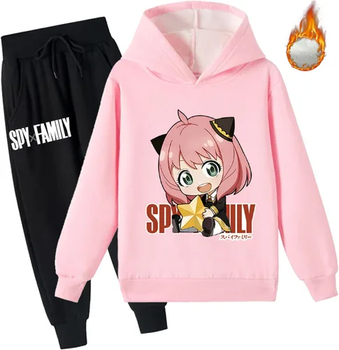 Vista 3 de WRIGGY Conjunto de chándal de manga larga para niñas con capucha y pantalones deportivos