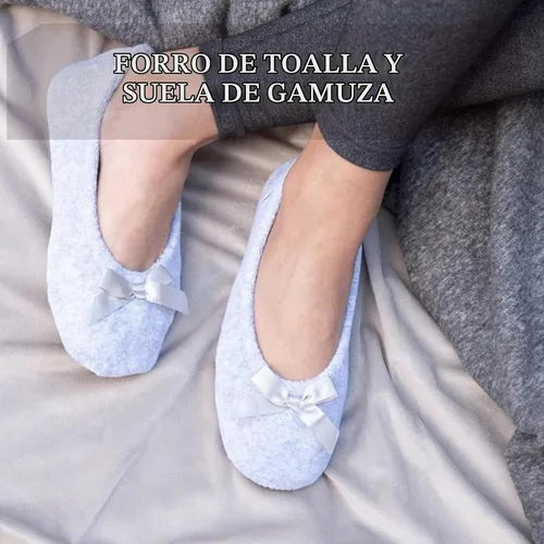 Vista 5 de Isotoner Zapatillas de bailarina Mictroterry con lazo de satén para mujer (2 unidades)