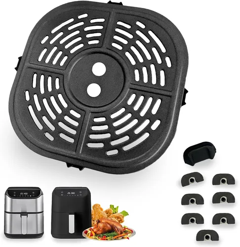 Vista 10 de Piezas de repuesto para freidora de aire, 2 cuartos de galón de 2.1 cuartos de galón, bandeja redonda para freidora de aire, bandeja de accesorios
