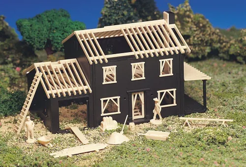 Vista 3 de Bachmann Trenes - PLASTICVILLE U.S.A. EDIFICIOS – KITS CLÁSICOS - CASA EN CONSTRUCCIÓN - Escala HO