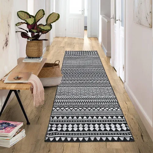Vista 20 de Fashionwu Alfombra redonda geométrica gris de 4 pies, lavable a máquina, antideslizante, estilo moderno, tamaño adulto