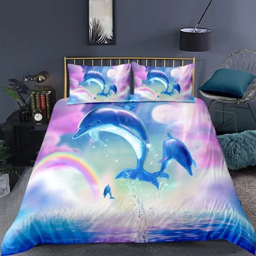Vista 3 de Jingzhang Juego de funda de edredón con diseño de aviones voladores de nubes moradas, decoración romántica de viaje, para niños, niñas y adultos, 1