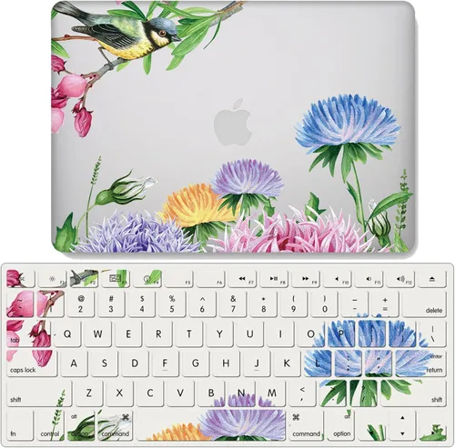 Vista 13 de IVY Para MacBook Pro (15 pulgadas, 2016-2019, modelos: A1707 / A1990) Flower Garland Clear Case con cubierta de teclado - A