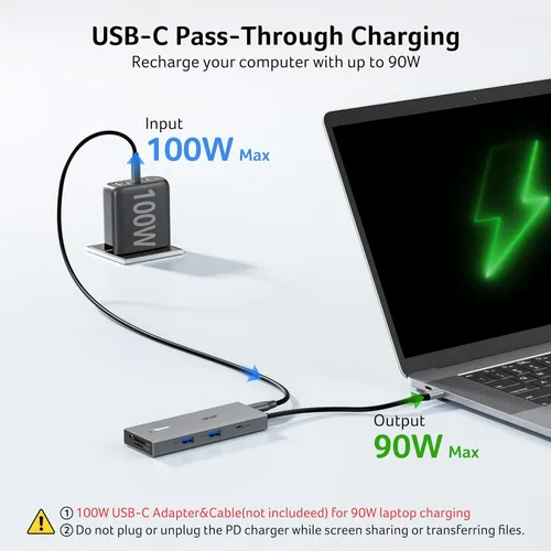 Vista 6 de Acer Estación de acoplamiento USB C con monitor dual con 2 HDMI, estación de acoplamiento para laptop 9 en 1 con HDMI 4K@60Hz, USB A y C 3.0