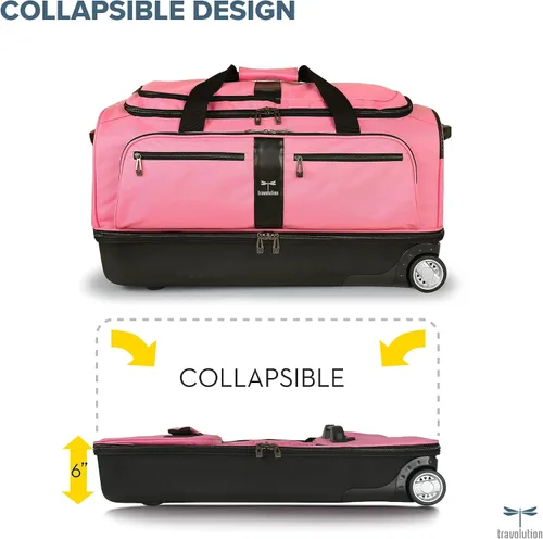 Vista 8 de Travolution Dance Bag with Garment Rack, 28 Inch Rolling Duffel With Wheels, Ideal for Competitions & Travel, Easy-assembly Lightweight Aluminum