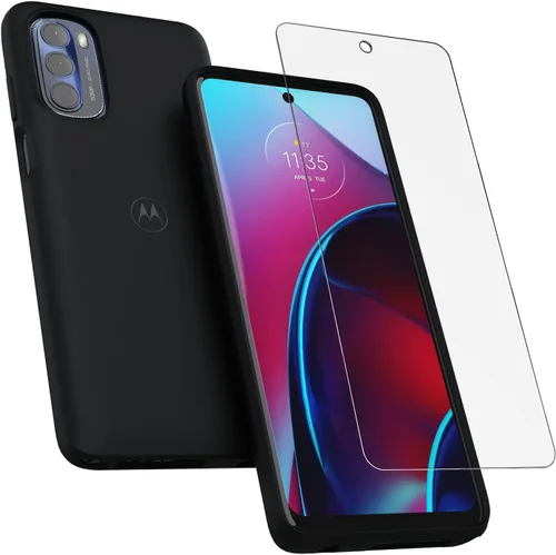 Vista 9 de Motorola Funda protectora para Moto G Power (2022) + protector de pantalla, ajuste preciso, elegante funda con absorción de golpes y protectores
