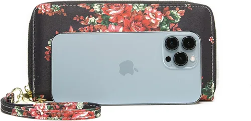 Vista 168 de Cartera de mano para mujer, estilo bohemio, con RFID, elegante, espaciosa con correa para viajes, capacidad para tarjetas, teléfono, dinero
