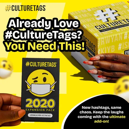 Vista 6 de Paquete de expansión 2020, reseña, regalo para la diversión familiar y para personas que aman los hashtags + cultura, 60 cartas, juego de fiesta