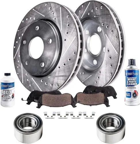 Vista 68 de Detroit Axle - 4 rotores de freno para Chevrolet Cruze 2014 2015 [modelos de motores de gas] Rotores de freno de disco perforados y ranurados