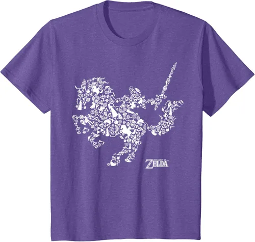 Vista 12 de The Legend of Zelda Camiseta con diseño de símbolos de caballo Azul Marino