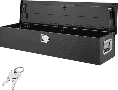 Vista 16 de VEVOR Caja de Herramientas de Aluminio Resistente para Cama de Camión, Caja de Herramientas con Placa Estriada con Mango Lateral y Llaves