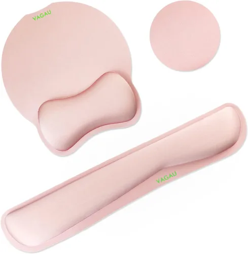 Vista 17 de VAGAU Reposamuñecas Premium para Teclado y Soporte de Muñeca para Mouse Pad, Juego de Espuma Viscoelástica Ergonómica para Oficina, Laptop, Mac