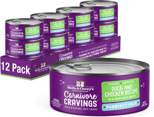 Vista 15 de Stella & Chewy's Carnivore Cravings Purrfect Paté - Alimento húmedo prémium sin granos para gatos, receta de pollo y atún, alto contenido