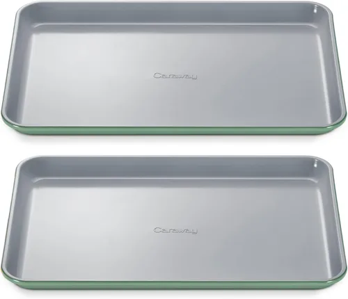 Vista 52 de Caraway Bandeja pequeña de cerámica antiadherente para hornear (9 x 13 pulgadas), no tóxica, sin PTFE ni PFOA, apta para horno, núcleo de acero Negro