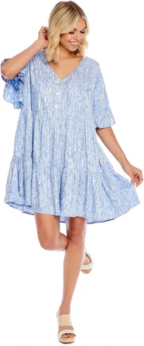 Vista 3 de Mud Pie Vestido de manga corta con volantes para mujer Aster
