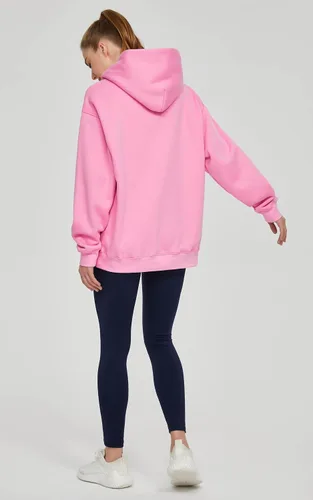 Vista 4 de THE GYM PEOPLE Sudadera con capucha de gran tamaño para mujer, ajuste holgado, forro polar suave, con bolsillos