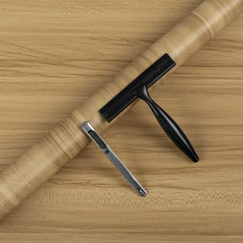 Vista 12 de Decoroom Papel de contacto de grano de madera, nogal oscuro, papel de contacto para encimeras, aspecto de madera, envoltura de vinilo autoadhesiva
