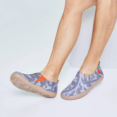 Vista 4 de UIN Zapatos de viaje con diseño artístico para hombre, mocasines informales, elegantes, ligeros, cómodos, a la moda