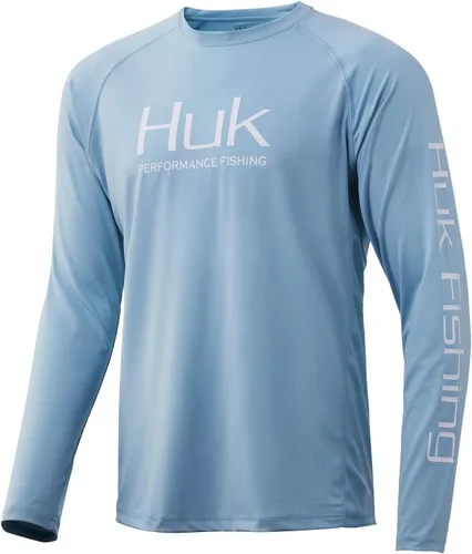 Vista 49 de Huk Pursuit Vented LS para hombre Refracción Fish Fade - San Sal/Wahoo