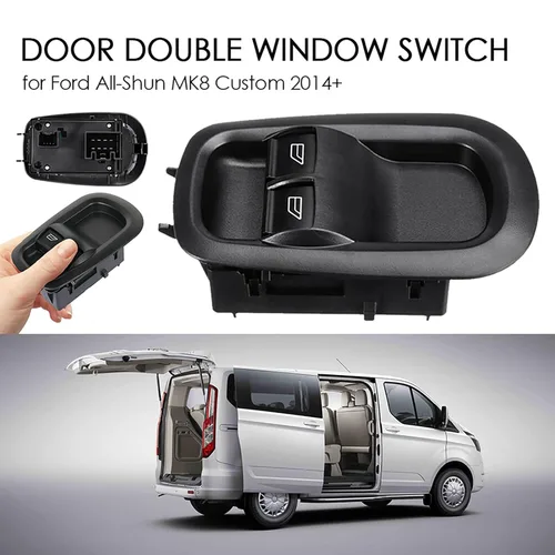 Vista 7 de Puerta lateral del conductor ventana doble con interruptor de luz, para Ford Transit MK8 Custom 2014 2015 2016 2017+ 2029885 1791339
