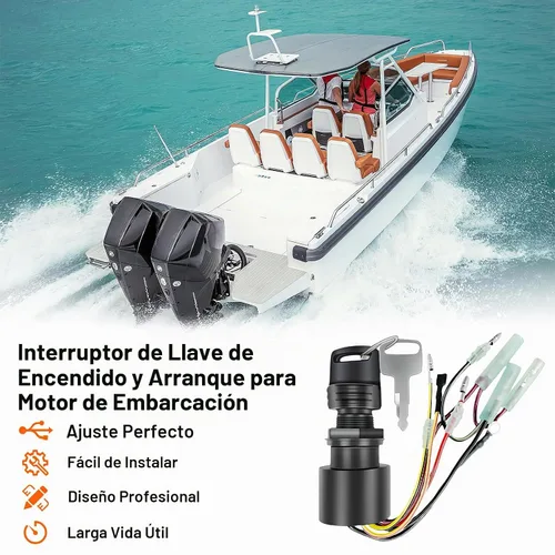 Vista 2 de 87-17009A5 87-17009A2 Reemplazo del interruptor de encendido de barco para Mercury Mariner, caja de control de motor fuera de borda, interruptor