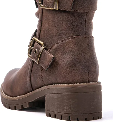 Vista 7 de GLOBALWIN Women's Fur Boots Fashion Combat Ankle Boots For Women