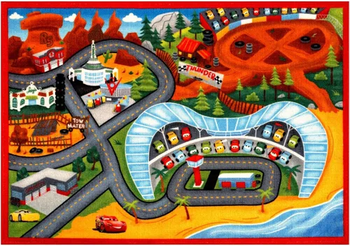 Vista 7 de Gertmenian Disney Pixar Cars 28024 - Alfombra interior de 3 x 5 pies, antideslizante, ideal para niños en dormitorio, sala de juegos, aula