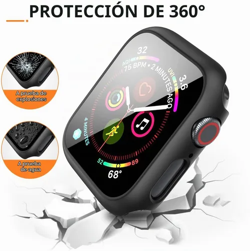 Vista 5 de Mugust Paquete de 3 fundas para Apple Watch Series 3 de 1.496 pulgadas (1.496 in), carcasa rígida de policarbonato con protector de pantalla