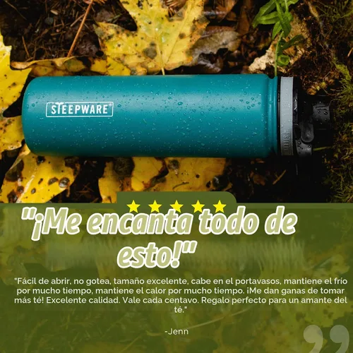 Vista 7 de The Tea Spot Steepware - Vaso de té y termos, 22 onzas, botella de té con infusor de té para té de hojas sueltas o café helado, elegante vaso