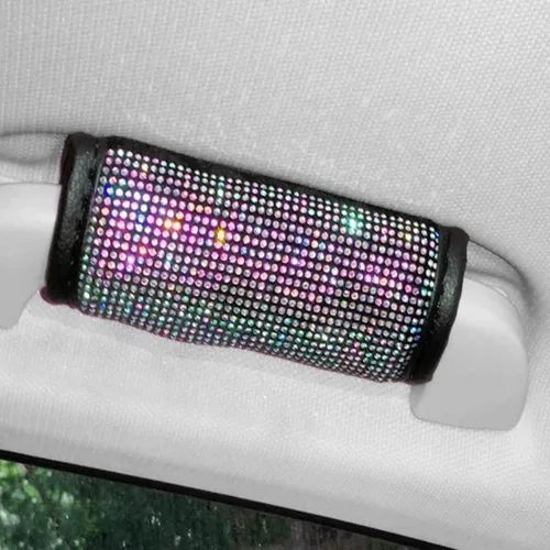 Vista 22 de Paquete de 2 fundas brillantes para manija de puerta de seguridad para automóviles, con cristales brillantes, almohadillas protectoras para manija