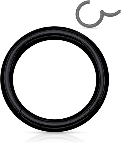Vista 104 de Forbidden Body Jewelry - Piercing para la nariz de acero quirúrgico 316L con bisagra, 14G, 16G, 18G, diámetro de 15/64, 5/16, 25/64, 15/32 pulgadas