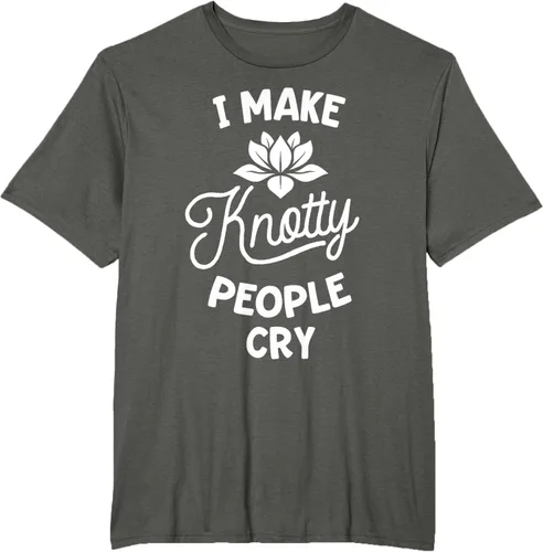 Vista 7 de Camiseta divertida de terapia de masaje I Make Knotty People Cry, Negro, S