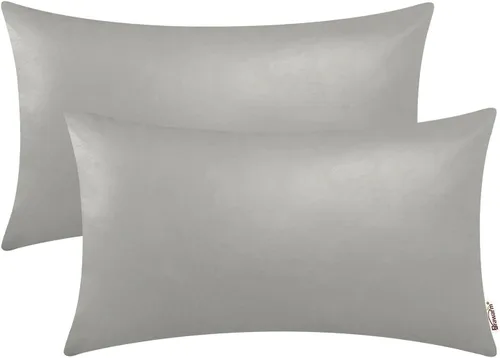 Vista 38 de BRAWARM Fundas de almohada de cuero sintético de 16 x 16 pulgadas - Juego de 2 fundas de almohada de cuero negro, fundas de almohada de cuero teñido