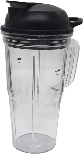 Vista 7 de Frasco personal de repuesto para exprimidor de 24 onzas con tapa para llevar, compatible con Nutribullet Ultra Plus+ Sistema de cocina compacto