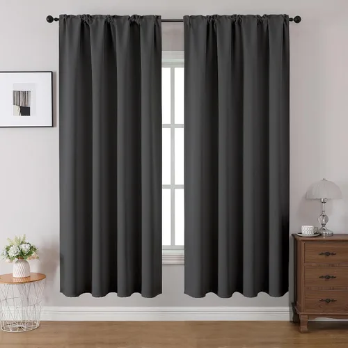 Vista 20 de CUCRAF Cortinas opacas de 45 pulgadas de largo, juego de 2 paneles para dormitorio, bolsillo para cortinero, cortinas de oscurecimiento