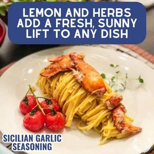 Vista 5 de Condimento de ajo siciliano Todo natural Sin OMG 1.8 oz (51 g) Mezcla de especias gourmet Lote pequeño Masaje artesanal Paquete