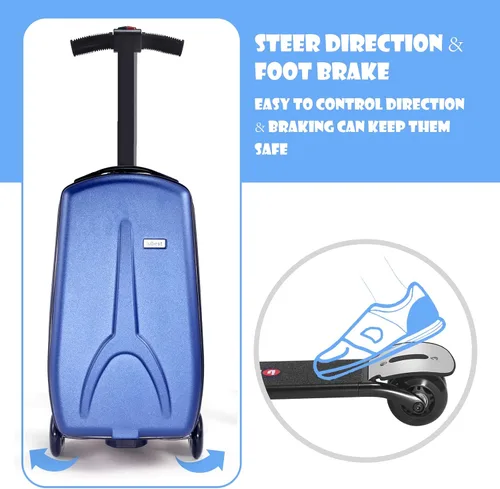 Vista 5 de iubest Maleta plegable de aluminio para niños y adultos, equipaje de viaje para niños y niñas de negocios y escuela, Versión Blue-Kids, Equipaje