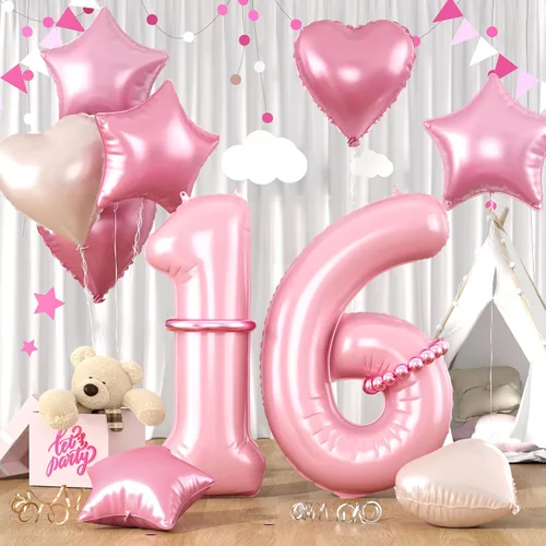 Vista 70 de Globos dorados de color champán con el número 11, globos de oro claro, globo de aluminio dorado con forma de corazón con estrella y globo largo