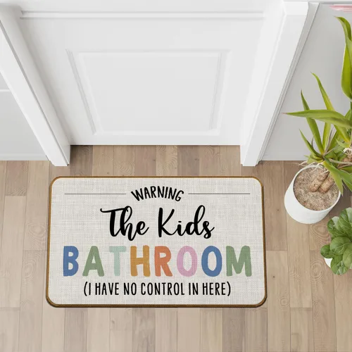 Vista 5 de Tapete de Puerta de Baño para Niños, Tapete de Bienvenida de Baño para Niños, Tapete de Puerta Antideslizante para Habitación de Niños y Niñas