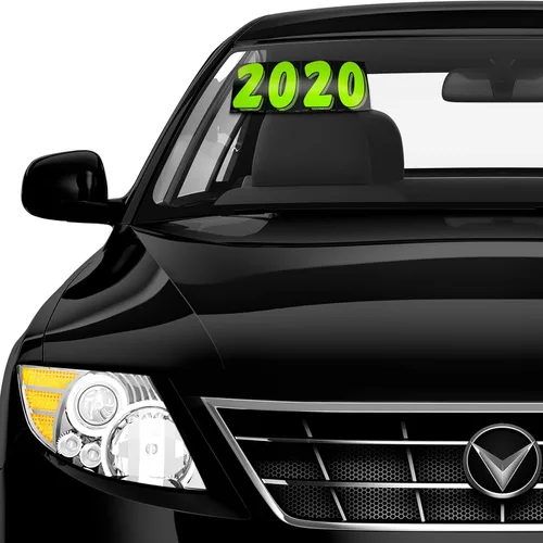 Vista 3 de EZ Line - Calcomanías de vinilo para coches, color Chartreuse con números grandes, 13 docenas de números de parabrisas, suministros