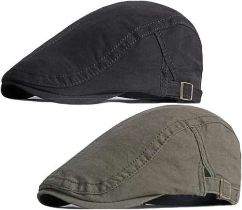 Vista 13 de paquete de 2 Algodón para hombre gorra plana Ivy Gatsby gorra sombrero
