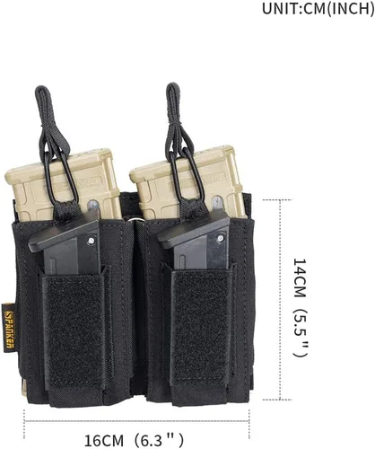 Vista 2 de EXCELENTE ELITE SPANKER - Funda de munición de tipo MOLLE con parte superior abierta, individual/doble/triple, para cargadores elásticos de rifle M4