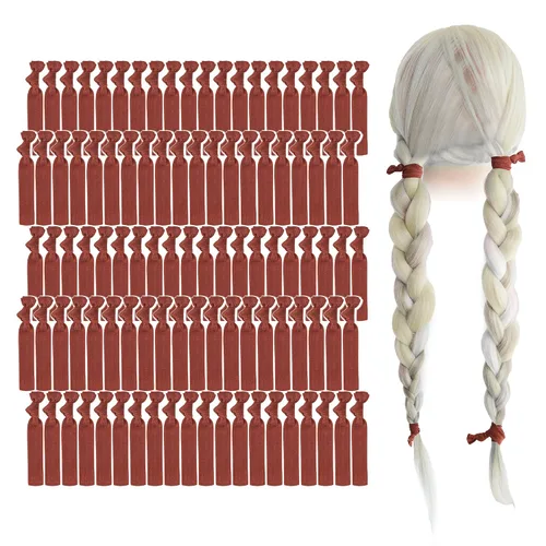 Vista 11 de MEEDEE Paquete de 100 lazos para el cabello, color negro, sin pliegues, nudos suaves para mujeres, sin daño, adecuado para colas de caballo, yoga