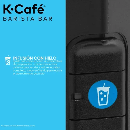 Vista 5 de Keurig K-Café Barista Bar Cafetera de una sola porción, con 3 tamaños de preparación, capacidades de preparación caliente y fría, botón de chupito
