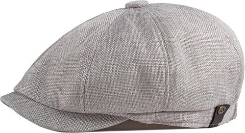Vista 9 de Gorra de 8 paneles para hombre, estilo vintage, con banda elástica, transpirable, ligera, para conducir cabbie hiedra Caqui