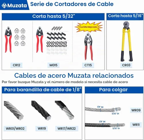 Vista 4 de Muzata Cortador de cables para barandillas de cable y otros proyectos
