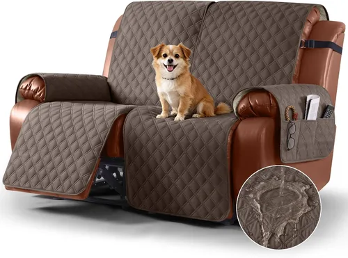 Vista 14 de Ruaozz Funda impermeable para sofá reclinable, lavable, funda antideslizante de 1 pieza, protector de muebles con correas elásticas, bolsillo
