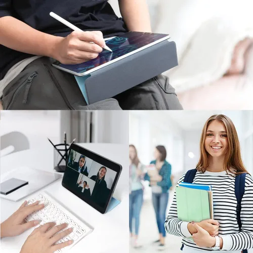 Vista 8 de Funda magnética para iPad para iPad, soporte triple ultra delgado, folio para iPad, compatible con apagado y encendido automático, compatible