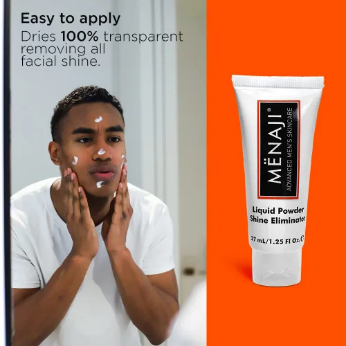 Vista 7 de Mænaji - Eliminador de brillo líquido en polvo Polvo antibrillo para hombres Eliminador de aceite facial Suaviza líneas finas y arrugas